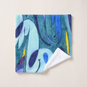 Blauwe dampen bad handdoek (Wasdoekje)