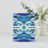 Blauwe dampen briefkaart (Staand voorkant)