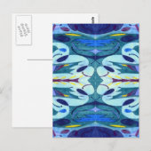Blauwe dampen briefkaart (Voorkant / Achterkant)
