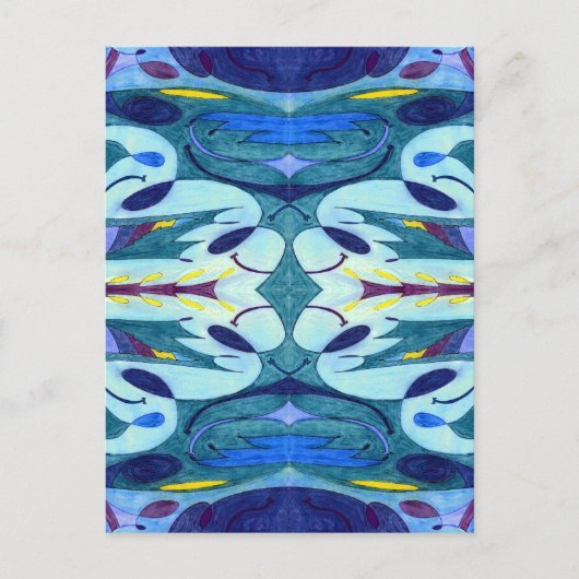 Blauwe dampen briefkaart (Voorkant)