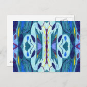 Blauwe dampen briefkaart (Voorkant / Achterkant)