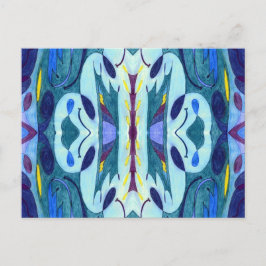 Blauwe dampen briefkaart