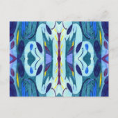 Blauwe dampen briefkaart (Voorkant)