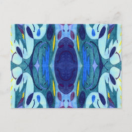 Blauwe dampen briefkaart