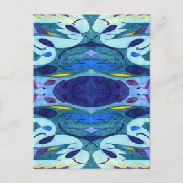 Blauwe dampen briefkaart