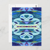 Blauwe dampen briefkaart (Voorkant / Achterkant)