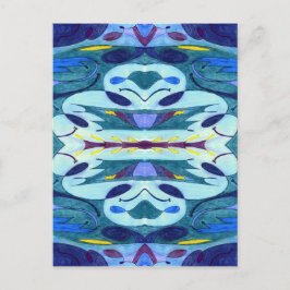 Blauwe dampen briefkaart