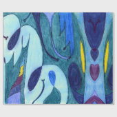 Blauwe dampen cadeaupapier (Vlak)