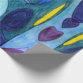 Blauwe dampen cadeaupapier (Hoek)