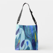 Blauwe dampen crossbody tas (Achterkant)