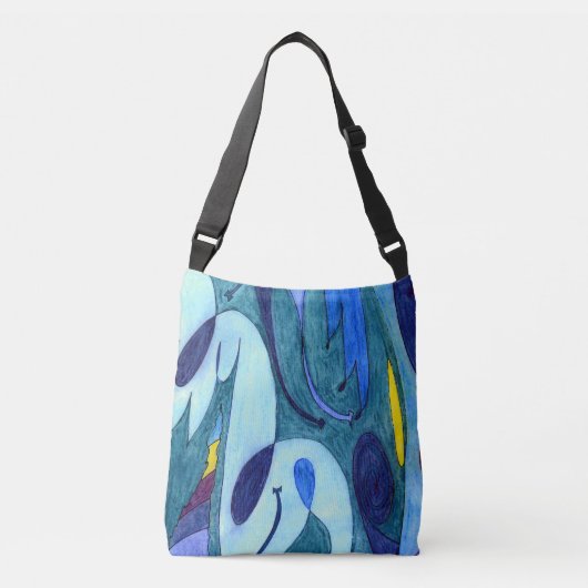 Blauwe dampen crossbody tas (Voorkant)