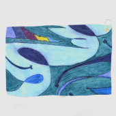 Blauwe dampen golfhanddoek (Horizontaal)
