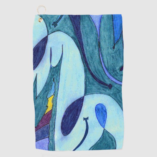 Blauwe dampen golfhanddoek (Voorkant)