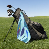 Blauwe dampen golfhanddoek (Groen)