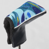 Blauwe dampen golfheadcover (3/4 voorkant)