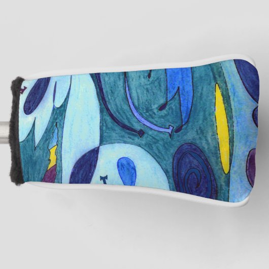 Blauwe dampen golfheadcover (Voorkant)