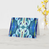 Blauwe dampen kaart (Gele Bloem)