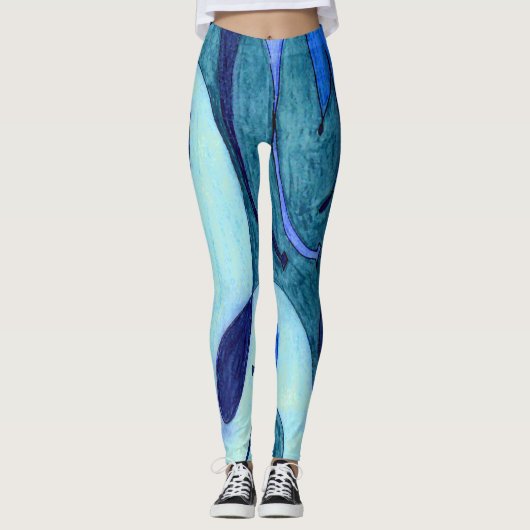 Blauwe dampen leggings (Voorkant)