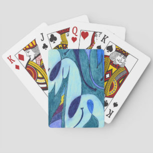 Blauwe dampen pokerkaarten