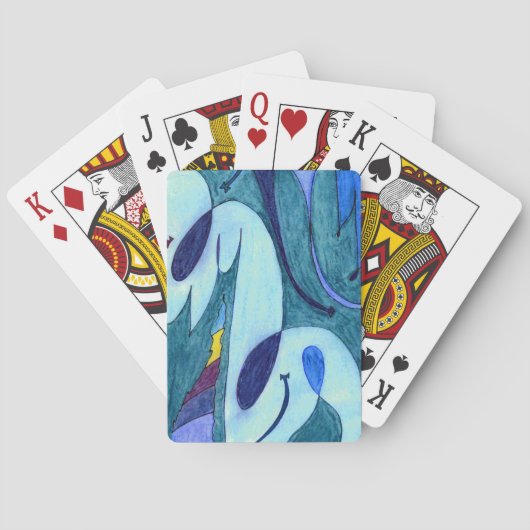 Blauwe dampen pokerkaarten (Achterkant)