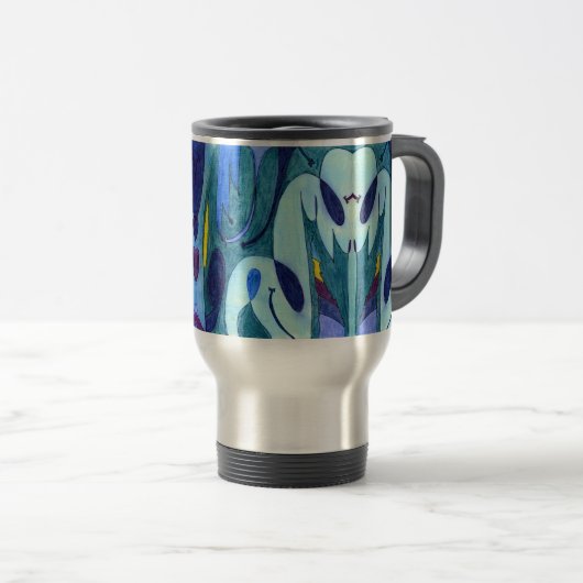 Blauwe dampen reisbeker (Voorkant rechts)