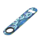 Blauwe dampen speed flessenopener (Achterkant Gekanteld)