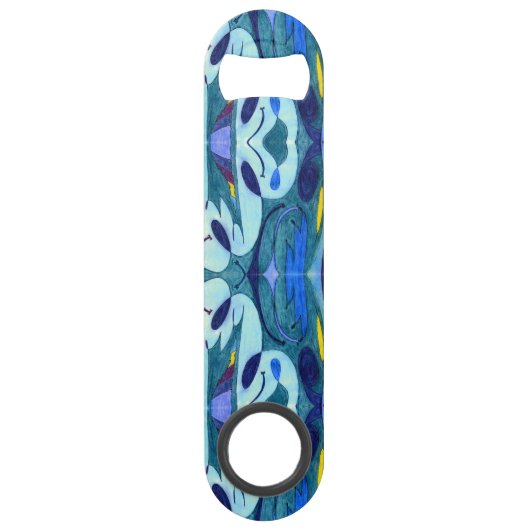 Blauwe dampen speed flessenopener (Voorkant)