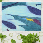 Blauwe dampen theedoek (Gevouwen)