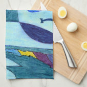 Blauwe dampen theedoek (Quarter Fold)