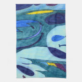 Blauwe dampen theedoek (Verticaal)