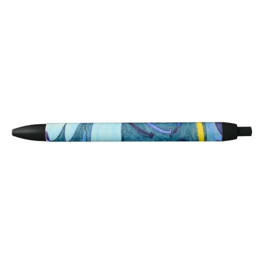Blauwe dampen zwarte inkt pen (Voorkant)