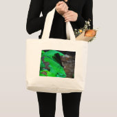 Blauwe Damselfly op een groen blad. Grote Tote Bag (Voorkant (product))