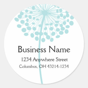 Blauwe Dandelion Flower Round Adresetiketten Ronde Sticker