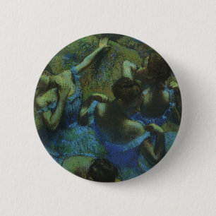 Blauwe Danseressen van Edgar Degas, Vintage Impres Ronde Button 5,7 Cm