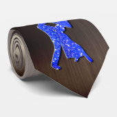 Blauwe dansers Silhouetten ( faux glitter ) Stropdas (Opgerold)
