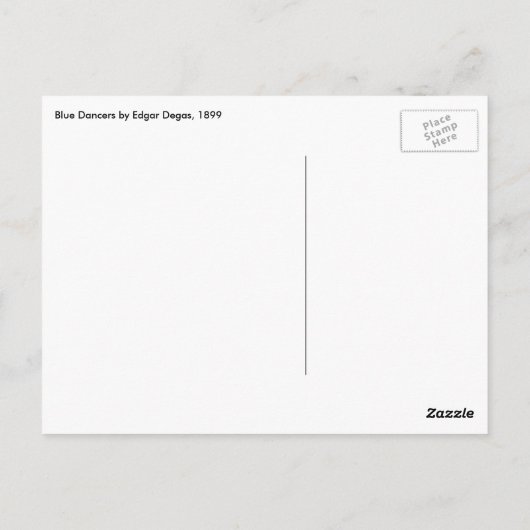 Blauwe dansers van Edgar Degas,  impressionisme Briefkaart (Achterkant)