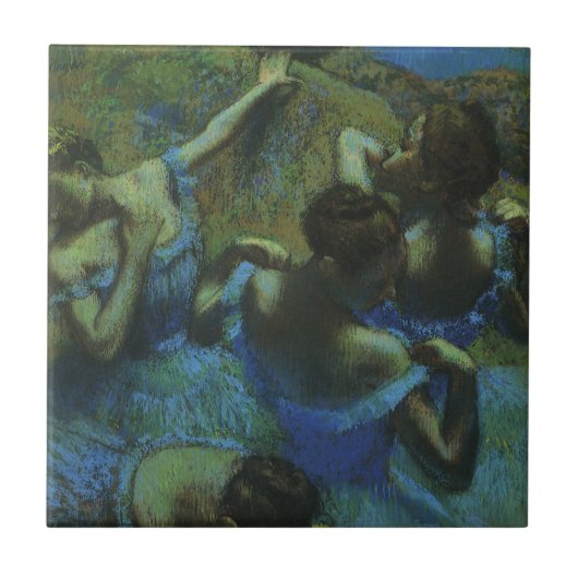 Blauwe dansers van Edgar Degas,  impressionisme Tegeltje (Voorkant)