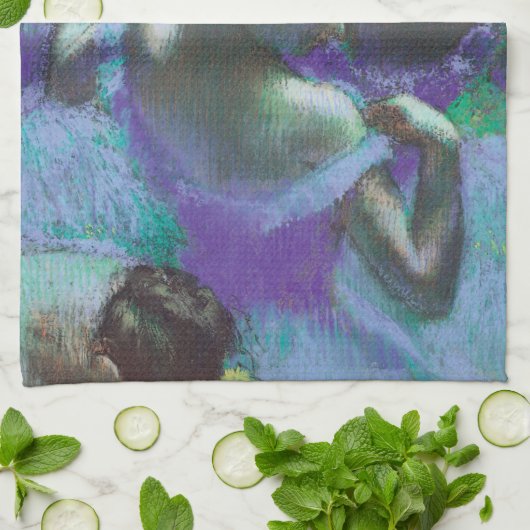 Blauwe dansers van Edgar Degas, impressionisme Theedoek (Gevouwen)