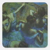 Blauwe dansers van Edgar Degas,  impressionisme Vierkante Sticker (Voorkant)