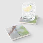 Blauwe darner Dragonfly Stenen Onderzetter (Zijkant)