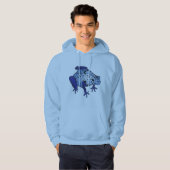 Blauwe dartkikker hoodie (Voorkant volledig)