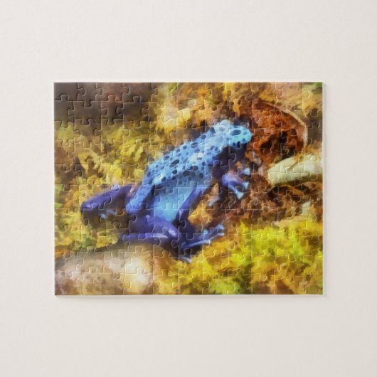 Blauwe dartkikker legpuzzel (Horizontaal)
