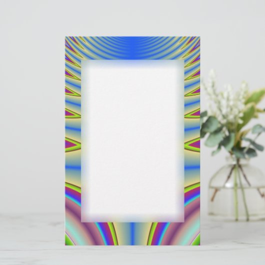 Blauwe das Dye Fractal Stationery Briefpapier (Staand voorkant)