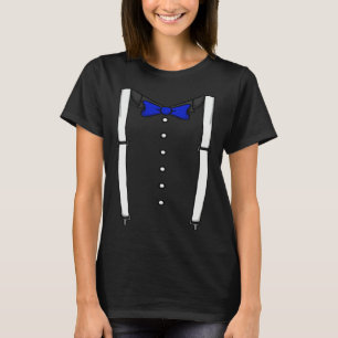 Blauwe Das met Bretels en Cummerbund Tuxedo Das T-shirt