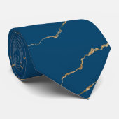 Blauwe das met gouden draden - Kies kleur (Opgerold)