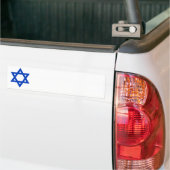 Blauwe Davidster Bumpersticker (Op Truck)