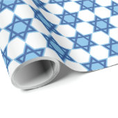 Blauwe Davidster Hanukkah Cadeaupapier (Rol Hoek)