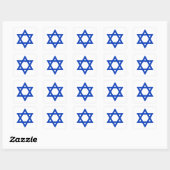 Blauwe Davidster Vierkante Sticker (Vel)