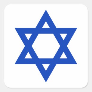 Blauwe Davidster Vierkante Sticker