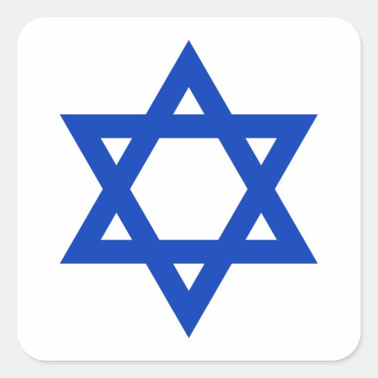 Blauwe Davidster Vierkante Sticker (Voorkant)